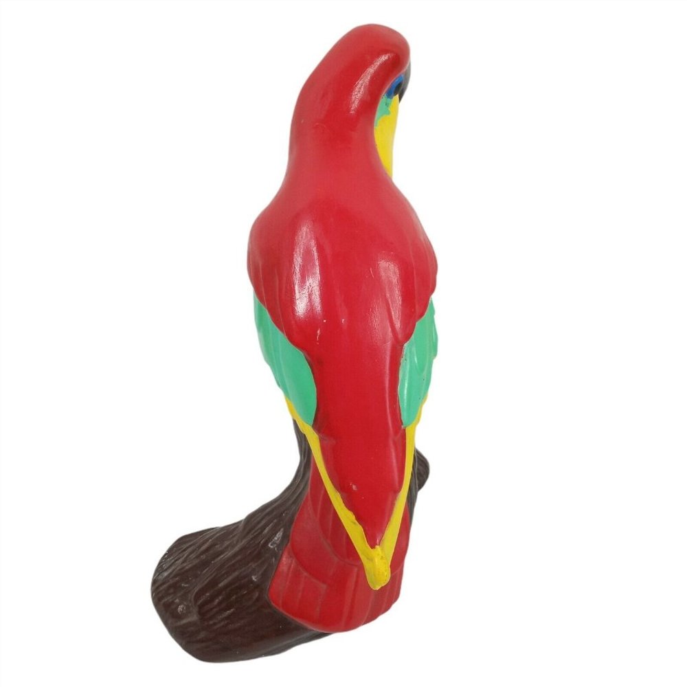 Parrot Figurine Green Red Hand Painted 11" Ceramic Rianna Lot of 2 - Picture 4 of 9